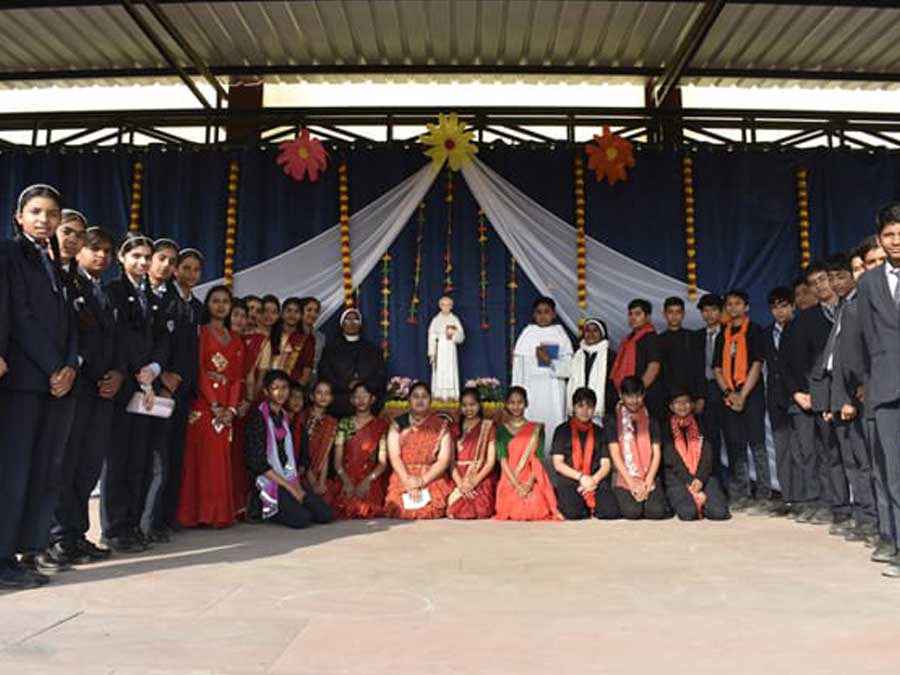 Assembly on St. Chavara, Mount Carmel convent school, Bagrana