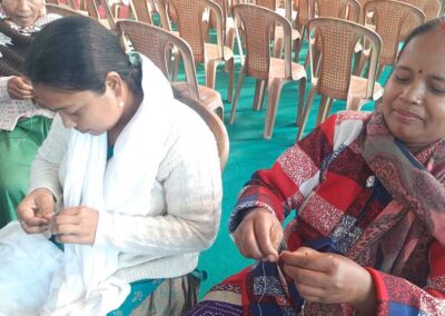 Rosary making with Parishioners- at Bagrana