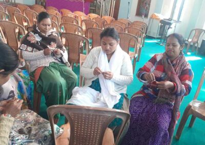 Rosary making with Parishioners- at Bagrana
